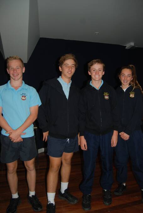STERLING SPEAKERS: Xander Wood, Bill Quamby, Jack Buchanan and Serenity Sheather from Nyngan High School at the Public Speaking Competition. Photo: GRACE RYAN. 