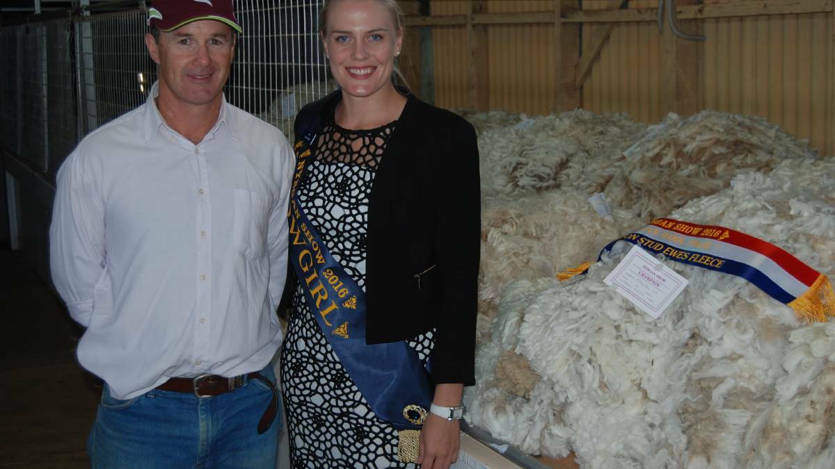 2016Showgirl Katie Hamblin with a Wool winner Anthony Gibson. 
