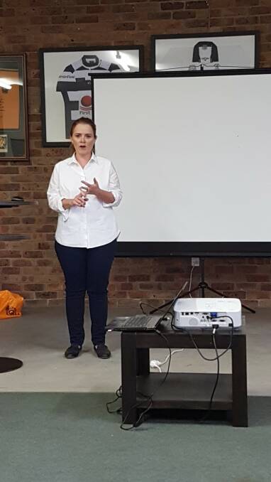 KEEP HEALTHY: Dr Merran Auland talking to a room full of people affected by the dry weather. The morning was organised by Carey Carter at Ag 'n' Vet services. Photo: GRACE RYAN. 