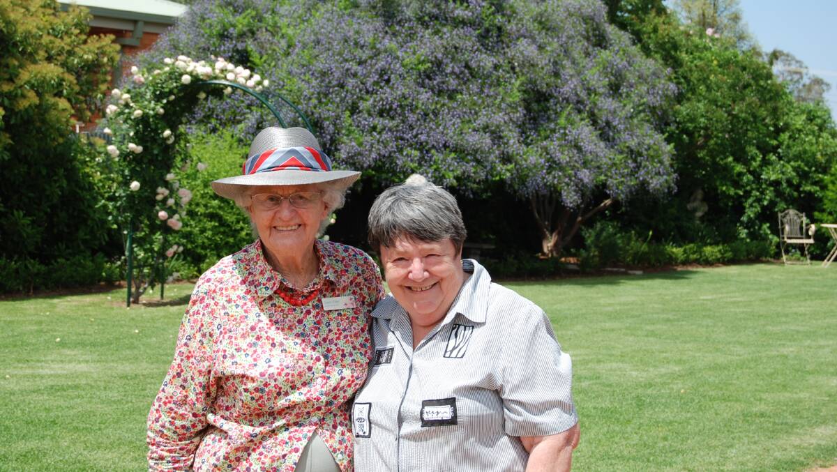 Dawn Elder and Mary Bodycott at a previous Garden Club meeting.
