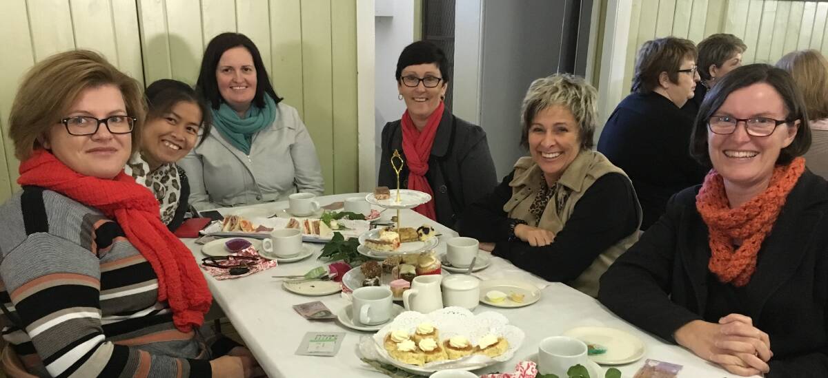 CATCHING UP FOR CAUSE: Allison Morris, Savanee Cook, Linda Holmes, Luan Hawley, Deb Matheson and Cath Healey enjoy the High Tea.