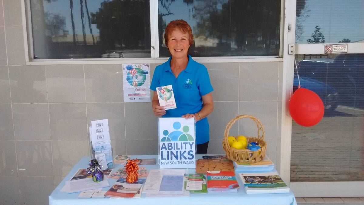 RAISING AWARENESS: Wendy Beetson spreads the word about Ability Links and Mental Health Month down town Nyngan last week. Photo: CONTRIBUTED.