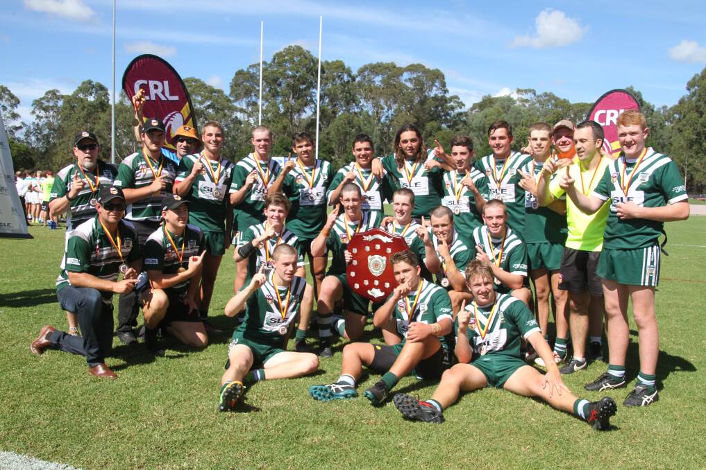 YOU BEAUTY: Kurt Hancock and his under 16 Rams after winning the Country Championships final on Saturday. Photo courtesy of CRL.
