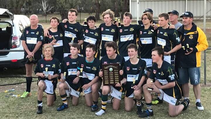 PREMIERS: The Cabonne Roos under 16s boys after winning the Lachlan JRL premiership last Saturday. Photo: CONTRIBUTED