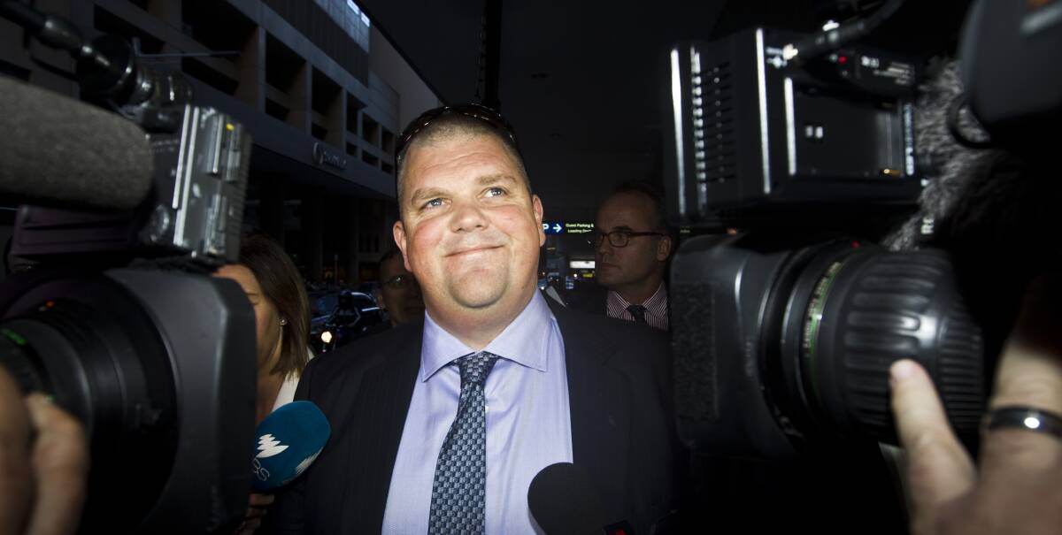 Defiant: Nathan Tinkler has argued the bankruptcy notice against him is defective due to the use of the "telegraphic rate of exchange" in the notice. He said he would appeal judgment on Tuesday afternoon.  Picture: Nic Walker