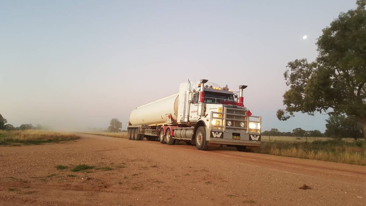 Fuel up: West and Owen's special delivery trucks deliver diesel and unleaded petrol to farms and commercial storage facilities in the region. 