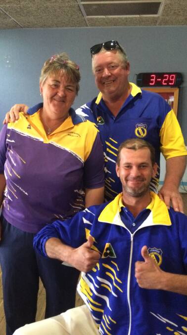 Ladies president's day: runners-up Trangie's Leanne Furney, Andrew Barber and Luke Coffee.
