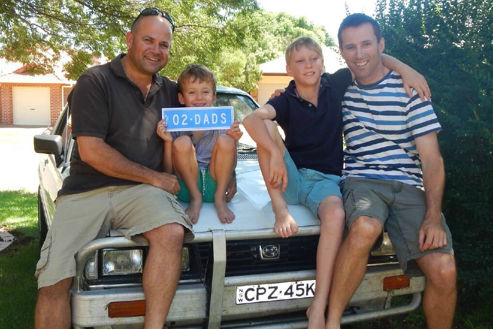KidzFix managing director David Ward with fellow rally driver Derek Blomfield and their sons Lucas and Patrick ahead of the 2015 KidzFix Rally. The 2017 rally will pass through Nyngan on September 14. Photo: CONTRIBUTED