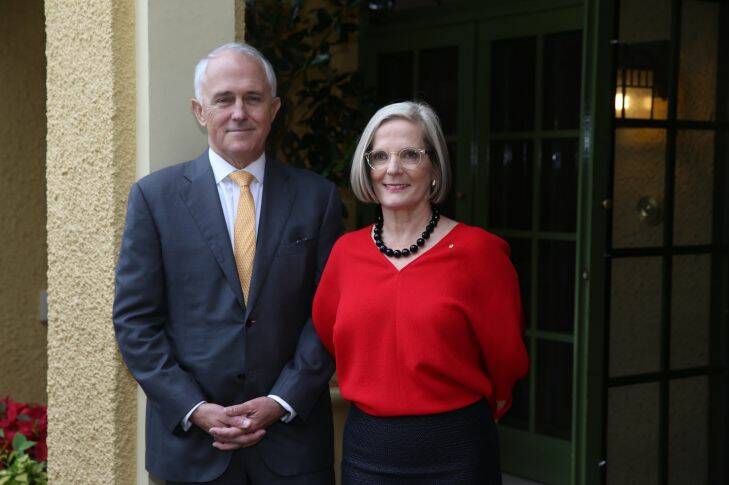 Prime Minister Malcolm Turnbull and Lucy Turnbull hosted a morning tea for the Australian of the Year finalists at The Lodge in Canberra on Monday 25 January 2016. Photo: Andrew Meares