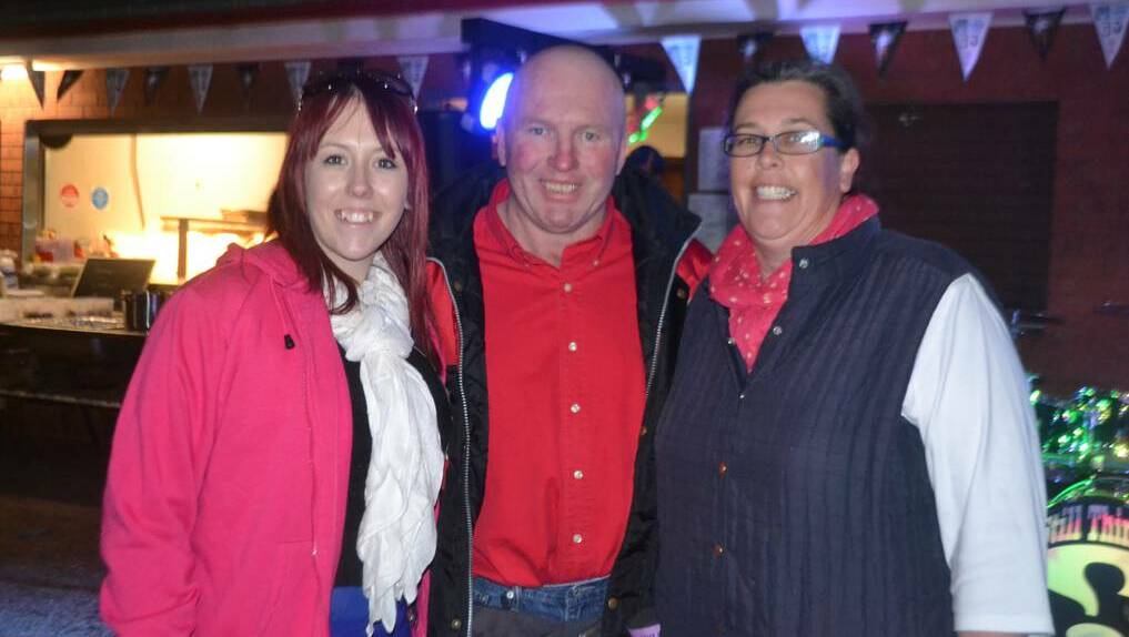Sara, Bill Dewar and Katherine Thompson on Saturday night in Geurie	Photo: CONTRIBUTED