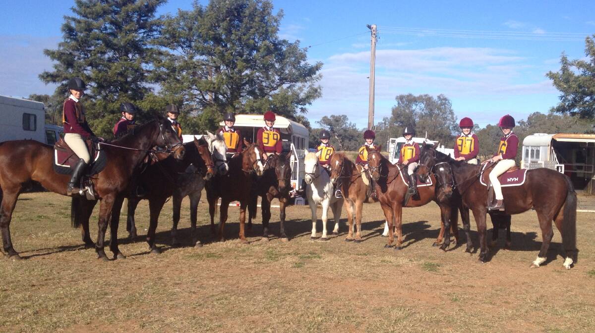 Pony club members attending the Zone 4 one-day event held recently in Nyngan.