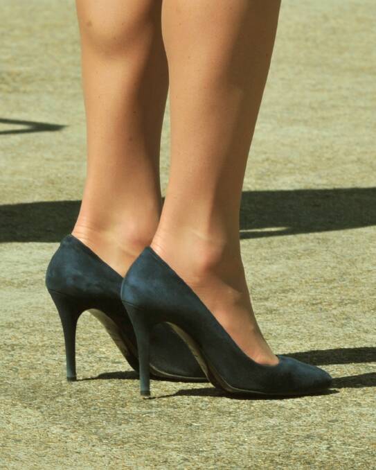   The shoes - Catherine, Duchess of Cambridge arrives in Queensland on Saturday.(Photo by Anthony Devlin - Pool/Getty Images)