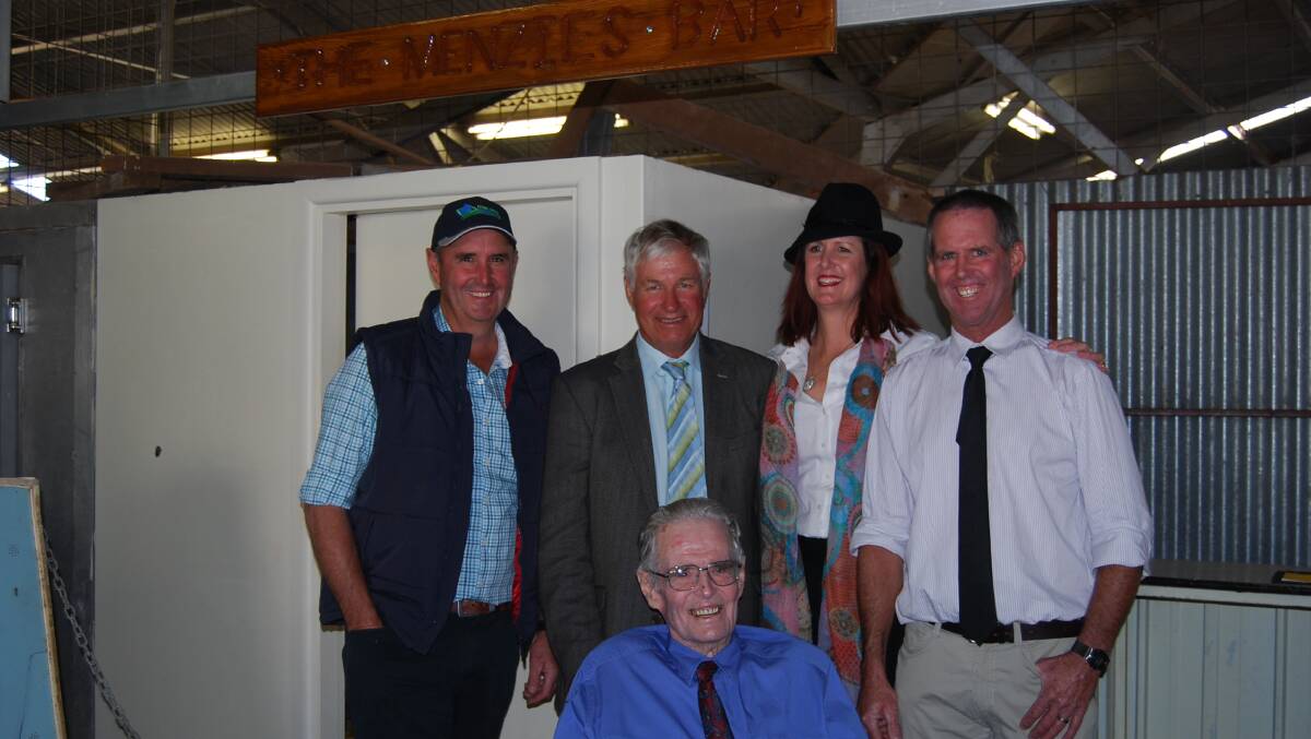 o A presentation of the Menzies Bar sign took place on Monday, Malcolm is a life member of the show and worked for many years until he retired in 2012 as treasurer. Geoff Menzies, Mayor Ray Donald, Joanne Crowley, Doug Menzies and Malcolm Menzies (seated).
