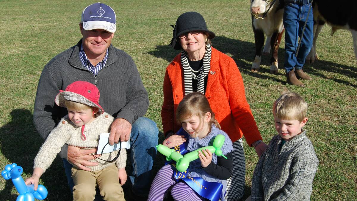 Most appropriately dressed family at the Nyngan Show was won by the Gibson family - Anthony, Vernette, Ida, Charlie and George.