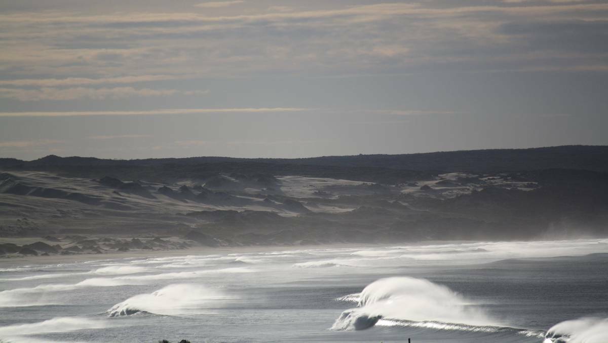 Eyre Peninsula: First of the day's swells at Sleaford Bay. Picture: Rod Tiffen.