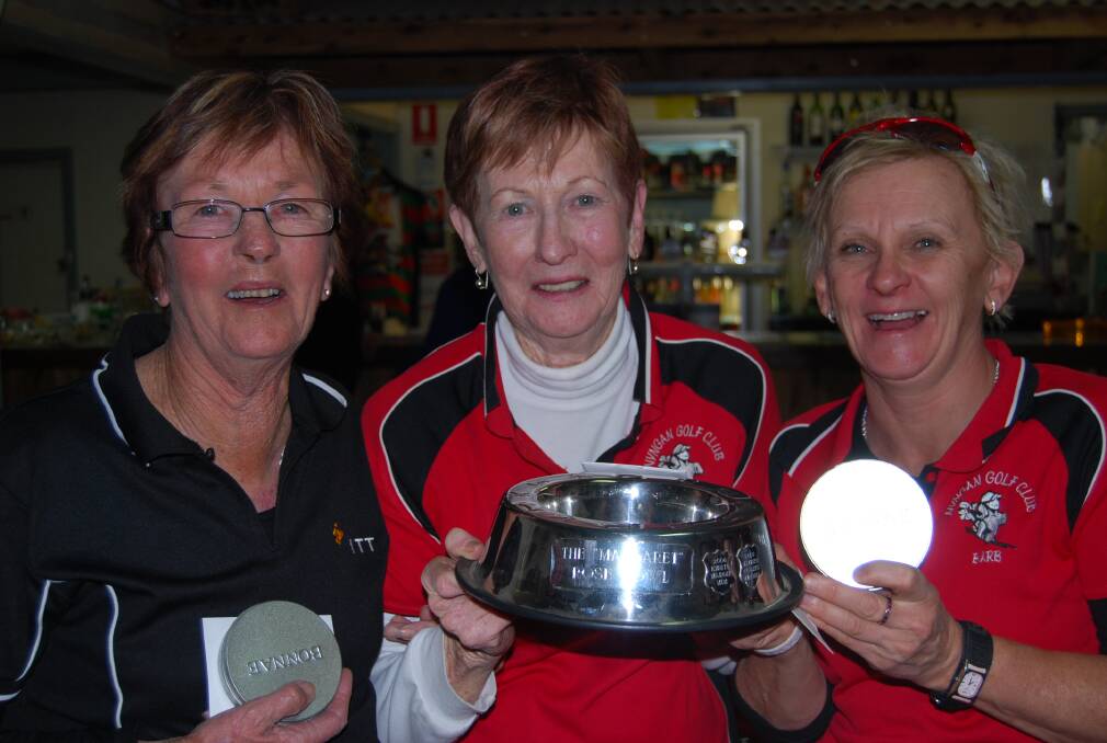o Mim Pateman, Jenny Holmes and Barb Muldoon winners of the 2013 Margaret Rose Bowl.