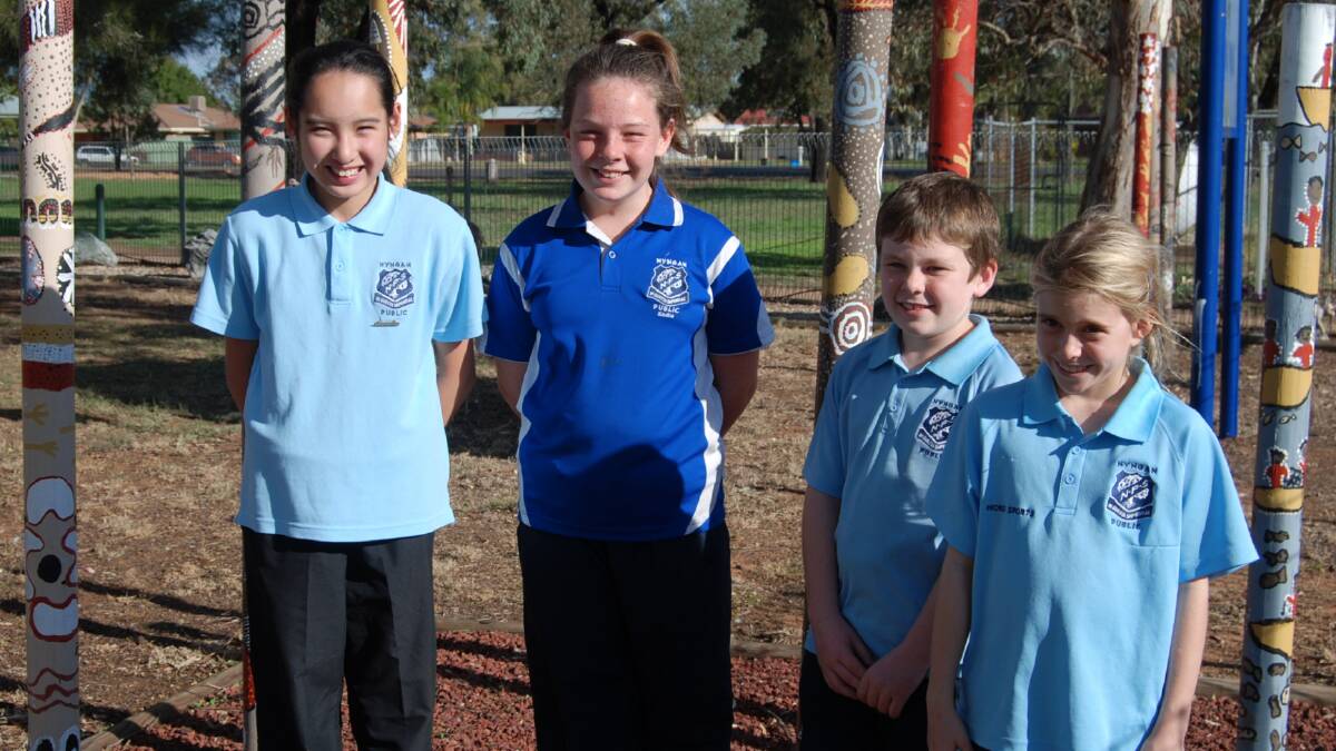 Flashback: Nyngan Public School students Angela Tang, Kadie Norris, Jacob Martin and Mia Cummings represented their school at the CWA Far Western Group division one public speaking competition. 2016.