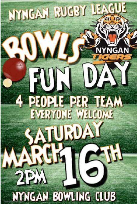 Rolling with Bowling: A great time to be had this Saturday at 2pm, so get your team ready. Nyngan Bowling Club.