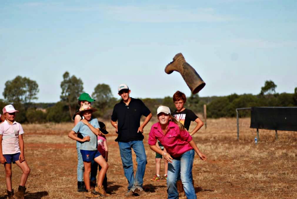 ACTIVITIES: Gum boot throwing is always an exciting part of the gymkhana. Photo: GRACE RYAN, File.