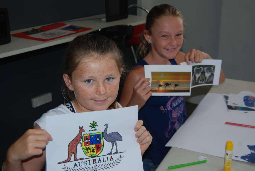 The local children embraced their patriotism when they created posters  for Australia Day at the Bogan Shire Library. 