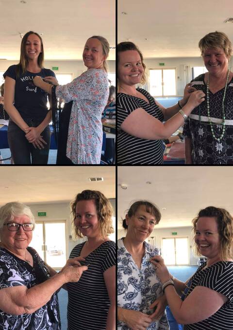 Leadership positions announced: (Clockwise from top left) Rebecca Blythe and Jacinta Edge, Katie Moody and Melanie Cameron, Margaret Gudgeon and Katie Moody, Kylie Currans and Katie Moody. Photos: Jacinta Edge. 