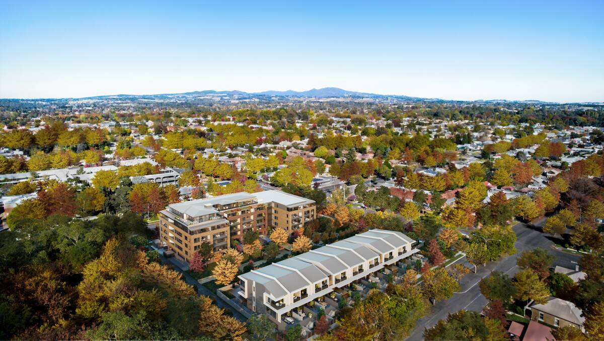 An artist's impression of the proposed apartment complex in Orange on the site of the former base hospital.
