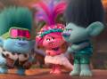 John Dory (Eric André), Poppy (Anna Kendrick) and Branch (Justin Timberlake) in Trolls Band Together. Picture by Dreamworks