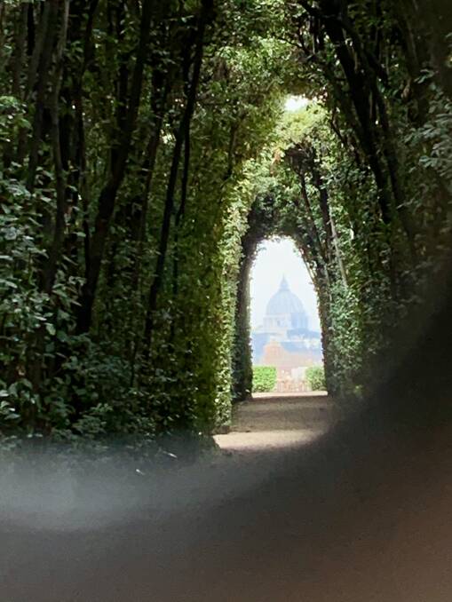 A keyhole view of the Vatican.