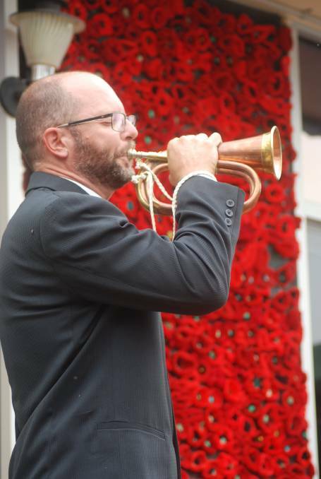 REMEMBERING: David Garrish sounds 'The Last Post' during the Anzac Day official wreath laying ceremony last year. Photo: GRACE RYAN
