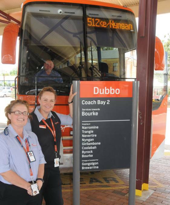 SINGLE TRIP: NSW TrainLink customer attendant Rae Pike and area customer service manager Belinda Roberts at the Dubbo Railway Station. Photo: FAYE WHEELER