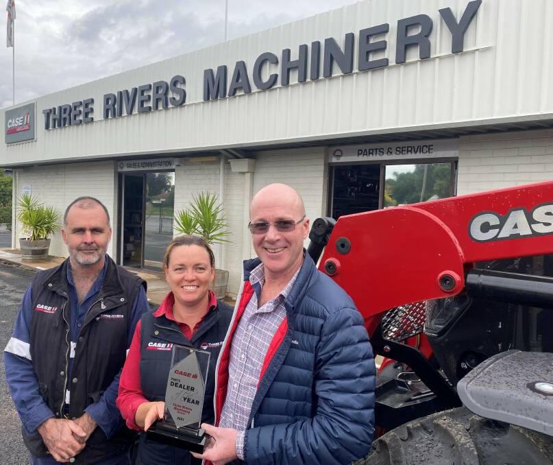 Ray Watson (service manager), Kate Whiteley (administration manager and CFO) with owner John Plunkett. Photo: CONTRIBUTED