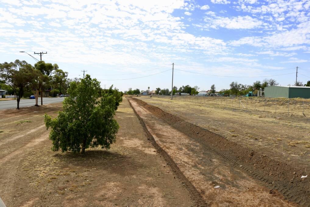 Work has begun to create a path from the Shearing Shed museum through to the Bogan river. Photo: CONTRIBUTED