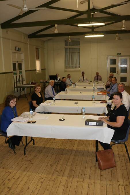 DOING THEIR BIT: The Bogan Shire March council meeting was held at the Town Hall to implement appropriate social distancing measures. Photo: BOGAN SHIRE COUNCIL
