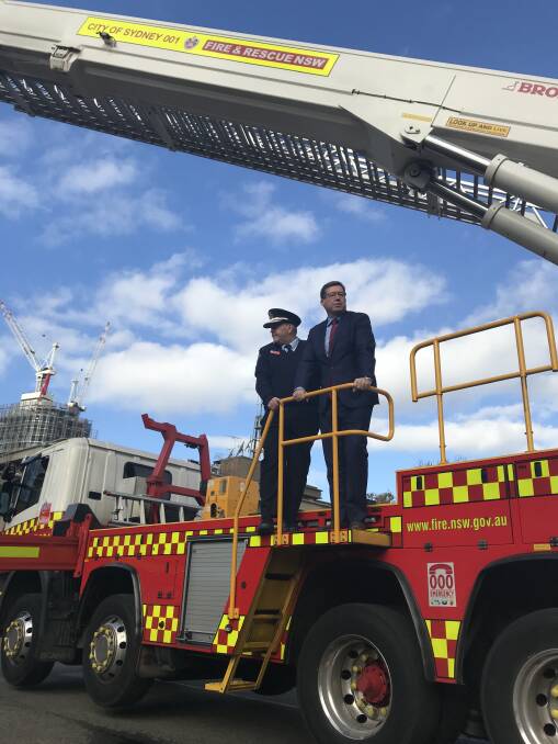 FRNSW Commissioner Paul Baxter with Minister for Emergency Services Troy Grant. Photo: Supplied