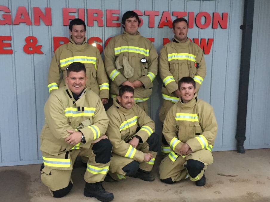 MOVEMBER: Six members of Nyngan Fire and Rescue station 406 are growing out their mo's for men's health. Photo: CONTRIBUTED