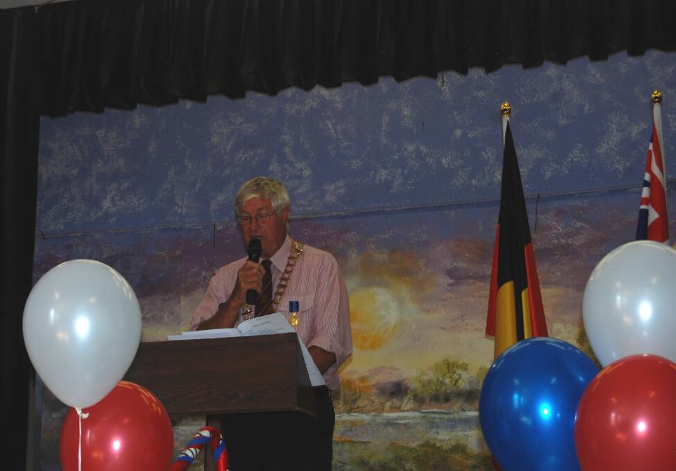 Mayor Ray Donald delivers the Australia Day welcome.