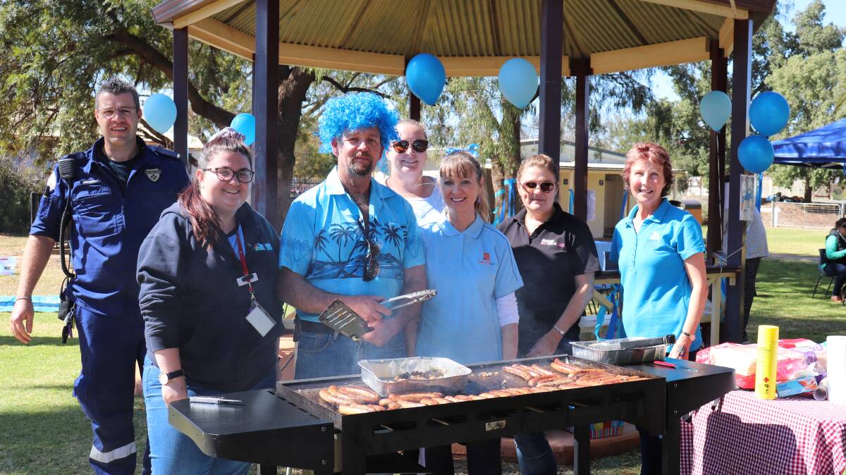 Nyngan service providers hosted a free community barbecue in Davidson Park to help start positive conversations around mental ill health. Photo: Zaarkacha Marlan