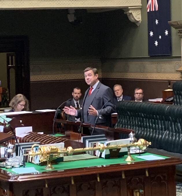 Member for Barwon Roy Butler delivers his maiden speech in parliament. 