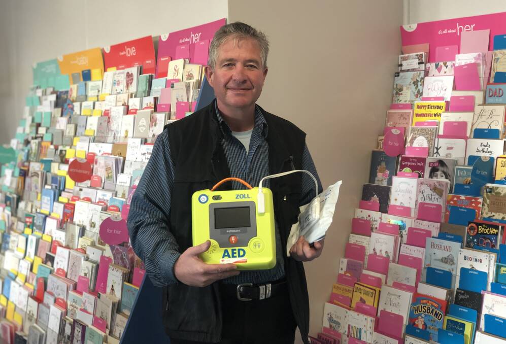 SAVING MORE LIVES: Graham Jackson with the new defibrillator which will be located in the canteen at Frank Smith Oval. Photo: ZAARKACHA MARLAN
