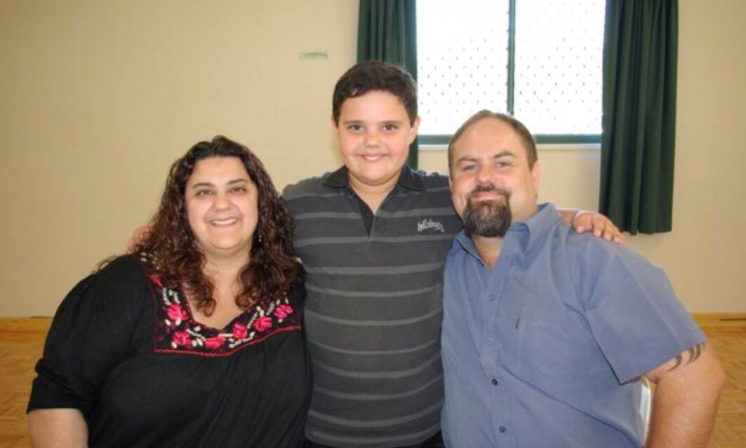Anna, Ethan, aged 10, and Rodney at their heaviest in 2012. Picture: Supplied