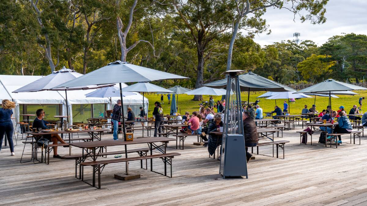 The large beer garden at Murray's Brewing Company in Port Stephens, NSW.