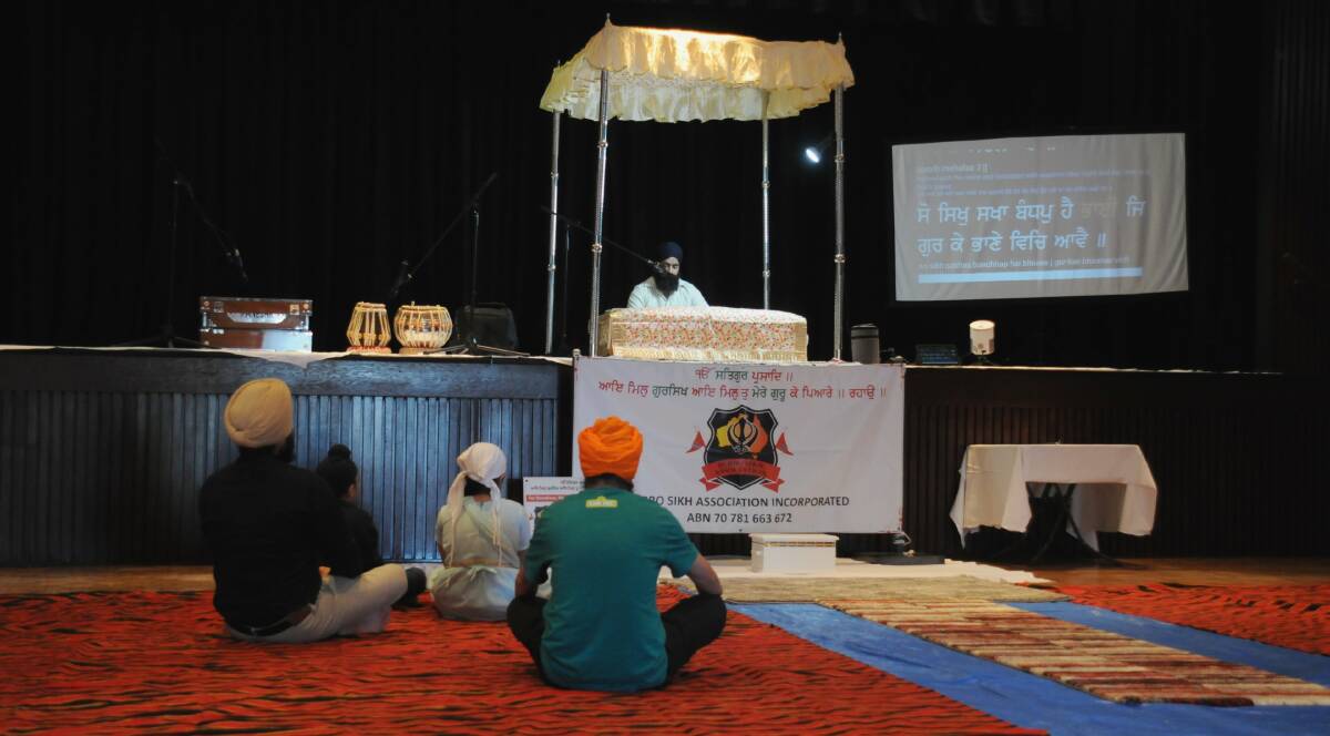 Dubbo Sikh Association members at their temporary meeting place at Wesley Hall. Picture by Nick Guthrie