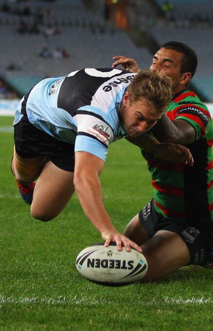 RECRUITED: Stewart Mills, pictured playing for Cronulla Sharks, has been signed by Nyngan. Photo: GETTY IMAGES