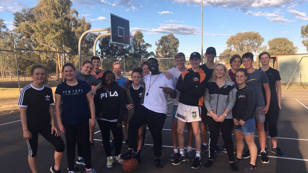 SLAM DUNK: Former professional basketball player Kenny Brunner's school holiday clinics have gone down a treat in Nyngan this week. Photo: KATIE WHITE