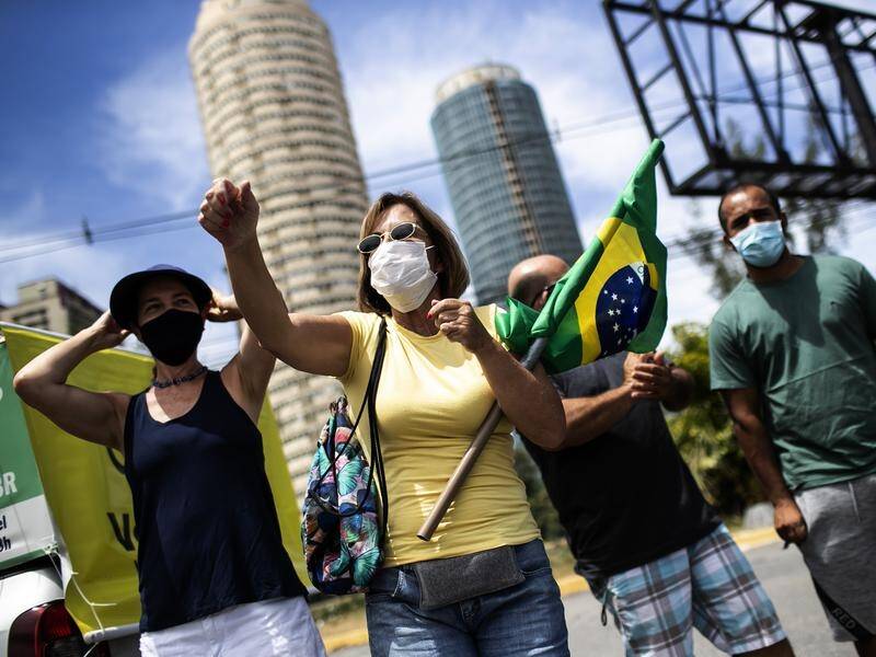 Protests have broken out across Brazil over the government's handling of the coronavirus pandemic.