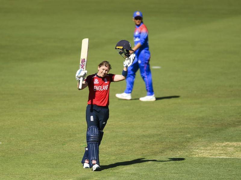 Captain Heather Knight scored an unbeaten ton to set up England's T20 World Cup win over Thailand.