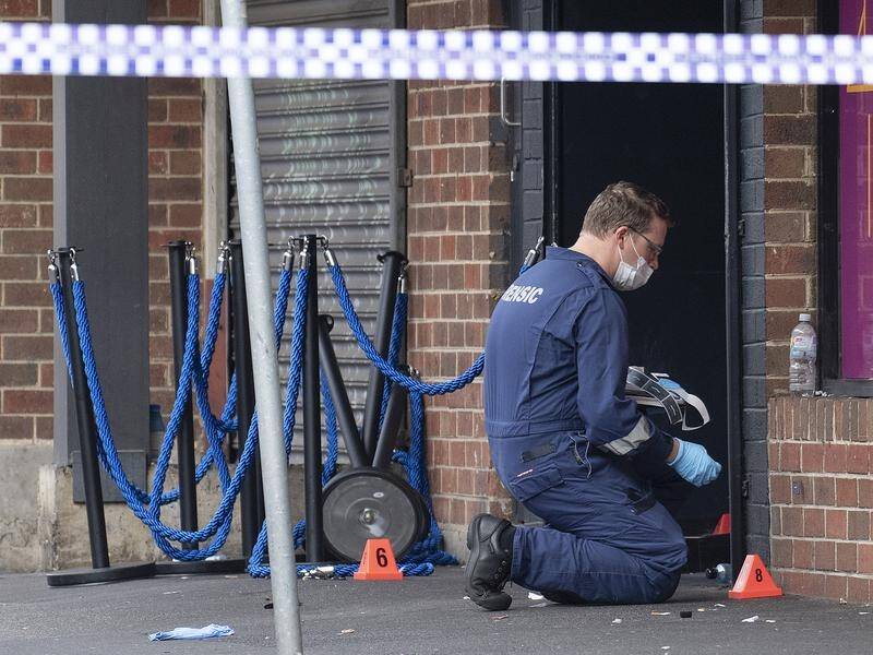 Victoria Police at the scene of a multiple shooting outside Love Machine nightclub in Prahran.