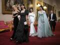South Korean girl band Blackpink have appeared at a state banquet at Buckingham Palace. (AP PHOTO)