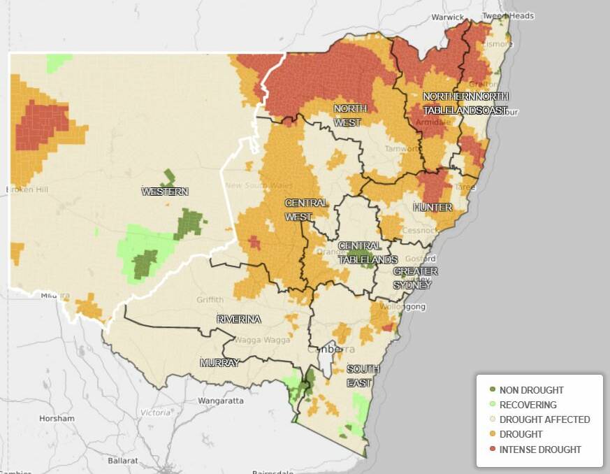 DRY TIMES: currently, 96.3 per cent of the state is in drought or drought-affected. Image: NSW DPI